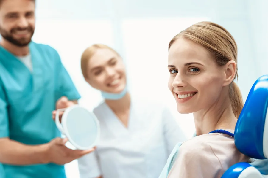 cosmetic dentist hickory nc with patient smiling