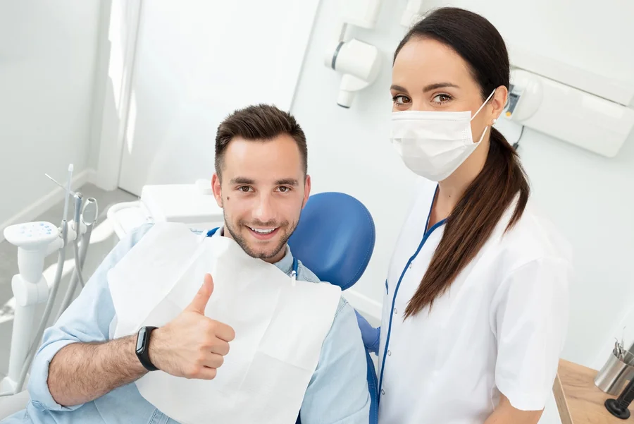 happy-patient-receiving-dental-care-for-adults-without-insurance-charlotte-nc