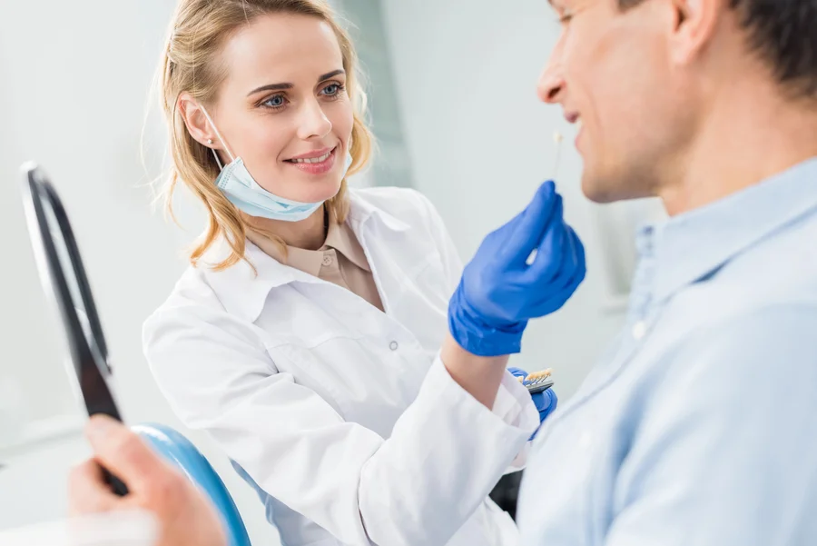 dental implants harrisburg dentist matching shade for patient implant
