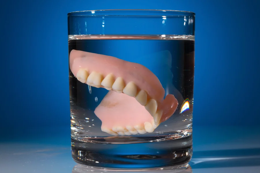 dentures harrisburg nc full denture set soaking in glass of water
